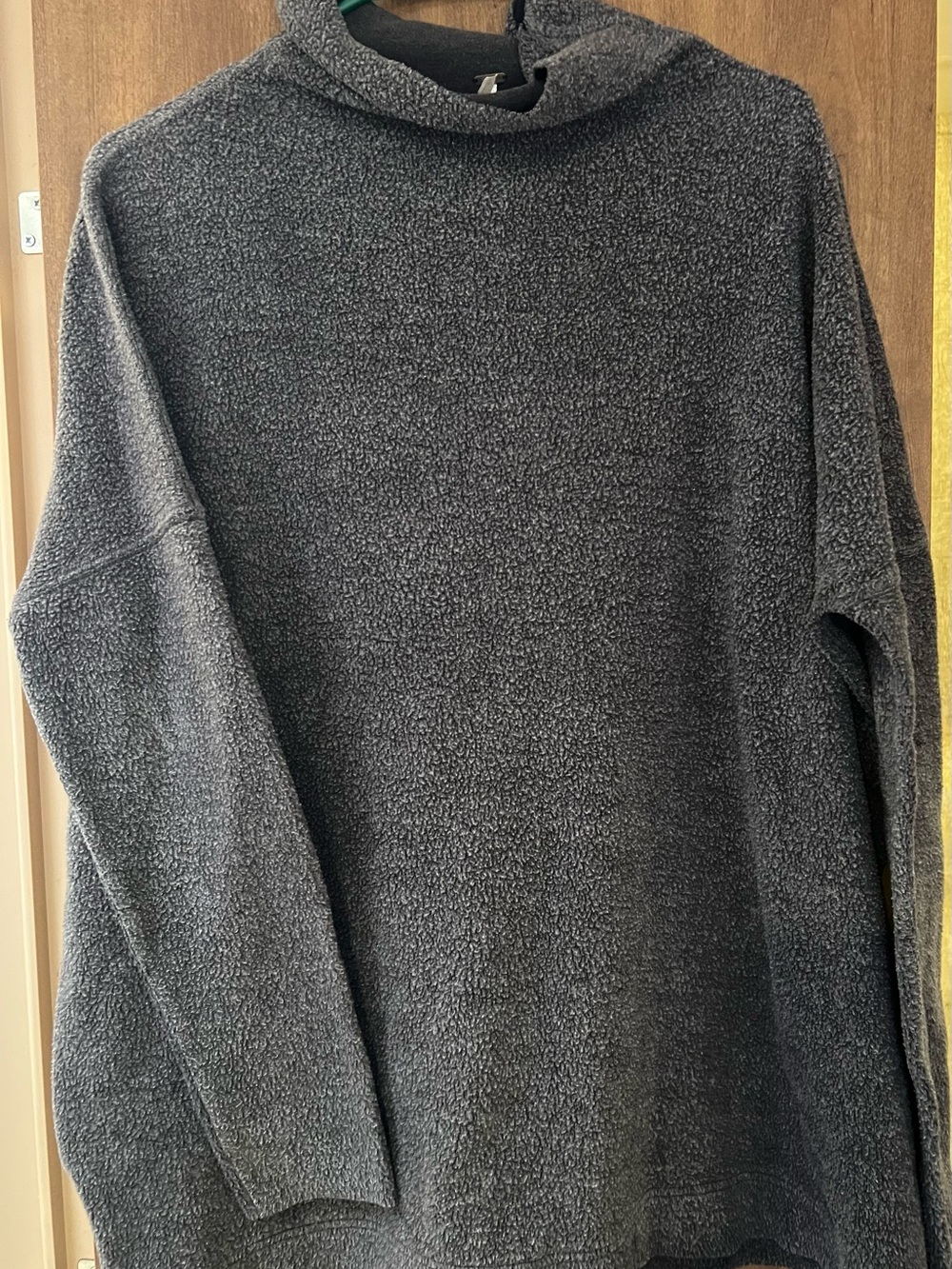 Free People Charcoal Gray Plush Cowl neck Sweater